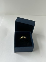 Vintage Green Cubic Zirconia Ring Gold Plated Womens Size 7.5