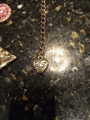 B & J Rose & Gold Tone Charm Necklace And Bracelet Set Hearts, Leaves, Frog,…