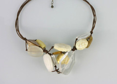 Retired Vintage Silpada Sterling Silver 925 Mixed Stone & Carved Flower Necklace