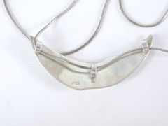 Vintage Sterling Silver 925 Artisan Modernist Rhodochrosite Slide Necklace
