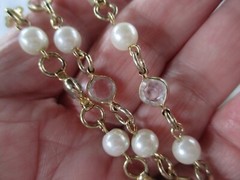 28″ CRYSTAL FAUX PEARL NECKLACE BY MEDICI TWO SISTERS VINTAGE