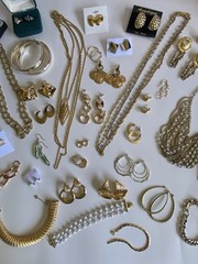 Vintage Now Mixed Silver And Gold Tone Jewelry Lot 58 Piece