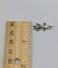 Vintage 925 Sterling Silver Little Girl Child Rag Doll Pigtails Dress Charm 1.1g