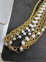 Vintage metal and Pearlesque Necklace Choker Nice clasp Costume Jewelry