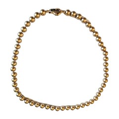 Carol Lee Vintage Gold Tone With Champagne Color Beaded Necklace