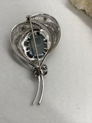 Vintage JJJ Sterling Stone Accent Brooch
