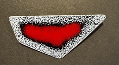 Red Modernist Brooch Pin Geometric Bold Abstract Vintage Jewelry MidCentury