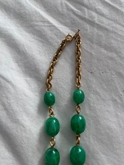 VINTAGE CROWN TRIFARI L’ORIENT ASIAN INSPIRED JADE TASSEL NECKLACE
