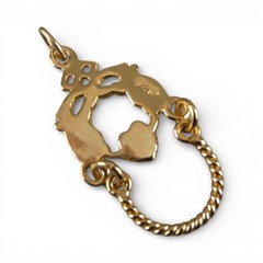 Sterling Silver & Gold Vermeil Victorian Style Charm Holder Necklace Pendant