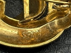 Vintage Spanish Damascene Galleon Ship Brooch Gold Tone Silver Sailing Vessel