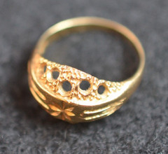 Vintage 14K Solid Gold Two-Tone Child’s Ring Sz 3, Domed Openwork, 2.2g