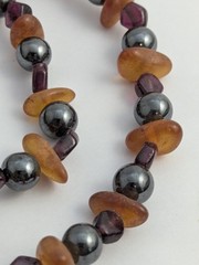 Vtg Handmade Necklace Lot Hematite Pearl Carnelian Garnet Beads Gold Filled