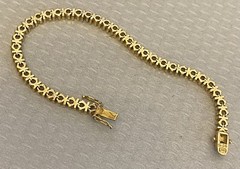 925 Vermeil CZ Tennis Bracelet 6ct Gold over Sterling Silver Line 7.25″