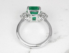 Art Deco Antique 3.50 Ct Natural Green Emerald Vintage Wedding Ring 925 Silver