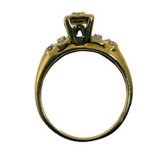 Vintage 10K Gold 3 Stone Diamond Engagement Ring