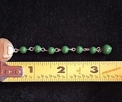 Vintage 3-Strand Green & Gold Sugar Swirl Texture Faux Pearl Necklace Japan 1950