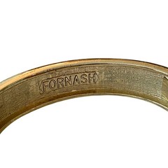 Fornash Vintage Pink Enamel Bracelet Bangle Gold Tone Clamp Closure