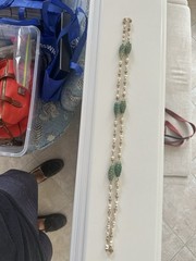 Vintage Trifari Necklace Lot 2 – Faux Jade Carved Bead Pearl & Bow Enamel Tassel