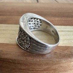 VTG SETA Cluster Ring Size 7.75 Clear Cubic Zirconia 925 Sterling Silver 9.5g