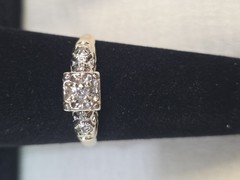 Antique Art Deco 1920s Diamond Ring 14k Yellow And White Gold Size 6.25