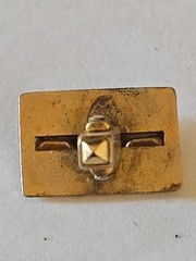 Vintage Rectangle Twist Cuff Links Gold Toned With Red Stone Center Bullet Back