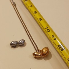 Vintage 3D Football Charm Necklace Gold Silver Tone Sports Jewelry 4 Pendants
