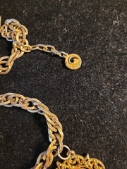 Vintage Lisnef Gold Tone Coin Necklace 10 Inches Long Jewelry Mercury Dime Wheat