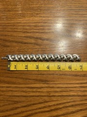 Vintage Trifari Link Bracelet Faux Pearl Rhinestone Silver Tone