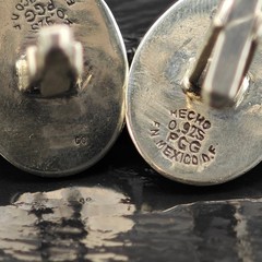 Mexican MOP Inlay Cufflinks Sterling Silver