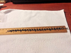 Vintage Jewelry: Black Plastic Stone Bracelet 8″ 03-01-2025