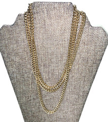 Vintage Necklace Goldtone Chainlink Made in Germany Opera Length 56″ Lightweight
