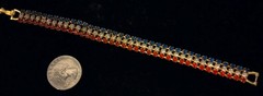 Vintage Red White & Blue Rhinestone Patriotic Tennis Bracelet 7″