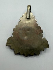 VINTAGE TIBETAN SILVER TONE PENDANT WITH TURQUOISE AND CORAL STONE BLUE LAPIS
