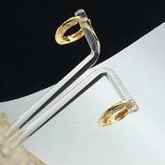 Hoop Earrings Gold Tone Huggie Pierced .75″