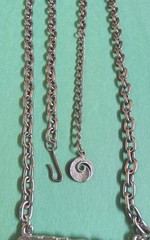 Vintage LISNER Signed Pendant & Necklace in Silver Tone