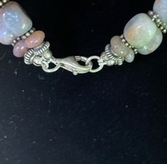 Purple Gemstone Nuggets Link Bracelet Stone Sterling 7” Vintage C13p