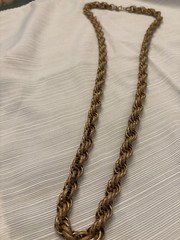 Miriam Haskell Vintage Heavy Gold Tone Rope 36 In Necklace