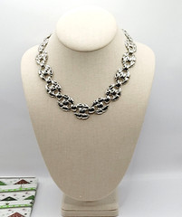 Professional Career Silver Tone Flat Link Chunky Wide Style Necklace 18 Inch