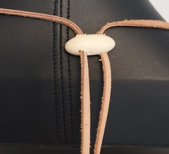 Vintage Giraffe-shaped Pendant Statement Necklace Wood Leather African Folk Art