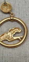 Rare Jackie Collins Brushed Goldtone Panther Earrings