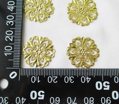 100pcs Floral Stamping Six Points 21mm Brass Filigree Findings for DIY Crafts