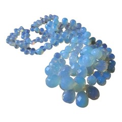 Vintage Multi-Strand Faceted Opalite Bead Statement Necklace