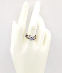 Vintage Elegant RING Silver 925 with Bright Stone -size: 8.75US (18.5mm)| UA #56