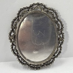 Vintage 935 Sterling Silver With Marcasite Stones Photo Brooch Large 14.11Gr