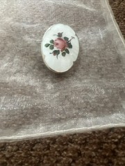 Norway 925 Sterling Enamel Rose Brooch Vintage Floral Pin