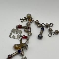 Vintage Guatemalan Chachal Necklace Thunderbird Horse Charms Silver Tone 22″