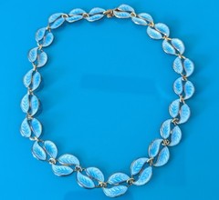 DAVID ANDERSEN Norway BLUE ENAMEL 925 Sterling Silver Necklace 15 in Choker Vtg