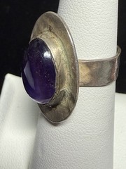 Vintage Sterling? Silver Amethyst Ring Size 5.25