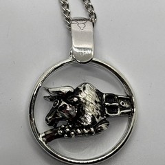 Pendant Necklace Pristine Sarah Coventry 1974 Zodiac Taurus Silver Tone