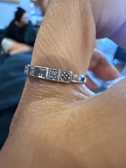 art Deco 7 Stone Single Cut diamond 14k band wedding estate antique ring